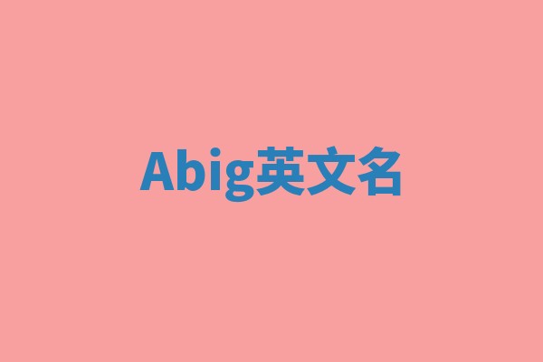 Abig英文名 Abig英文名