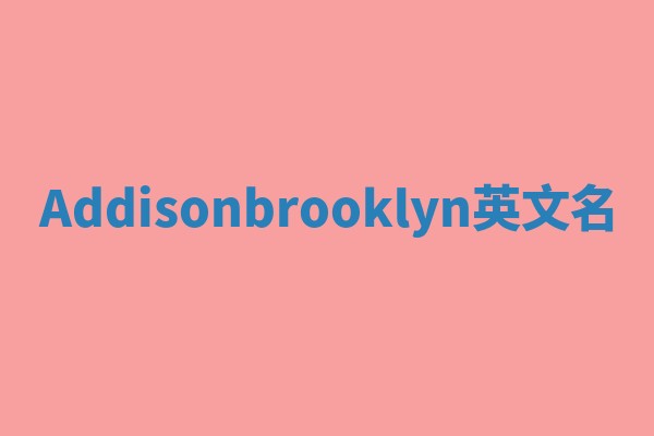 Addisonbrooklyn英文名