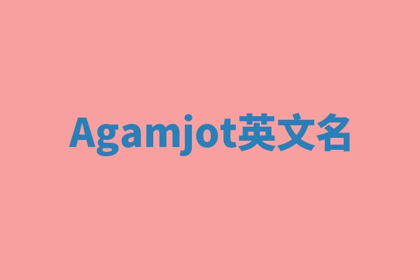 Agamjot英文名