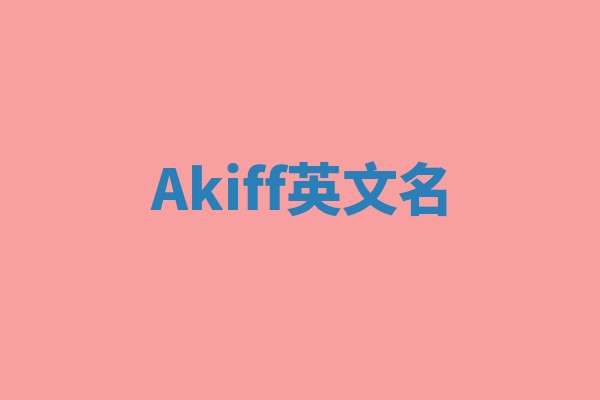 Akiff英文名