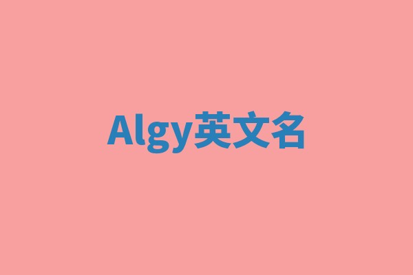 Algy英文名