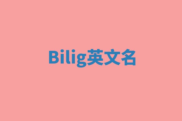 Bilig英文名 Bilig英文名