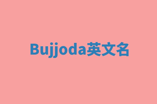 Bujjoda英文名 Bujjoda英文名