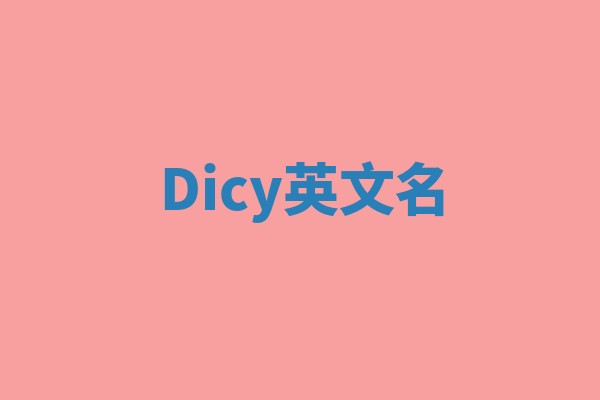 Dicy英文名