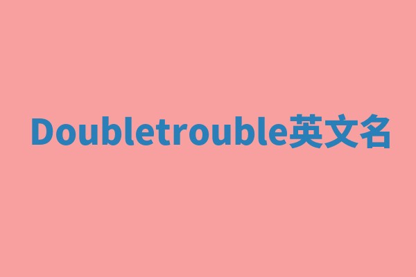Doubletrouble英文名 Doubletrouble英文名