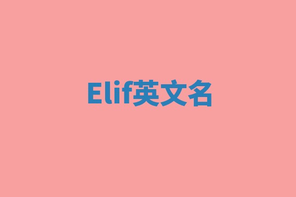 Elif英文名