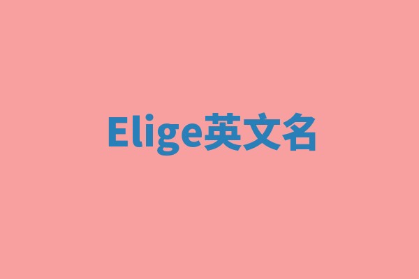 Elige英文名 Elige英文名