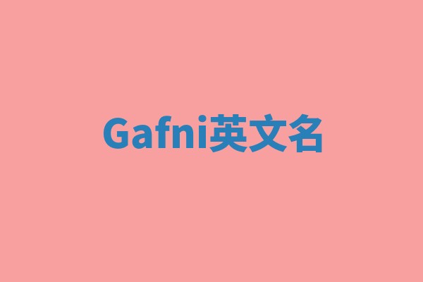 Gafni英文名