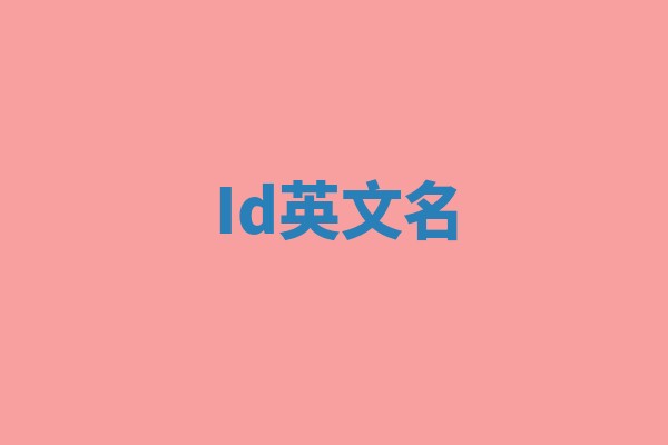 Id英文名
