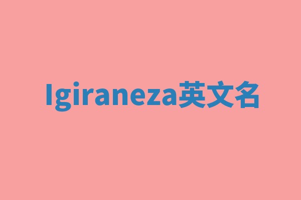 Igiraneza英文名