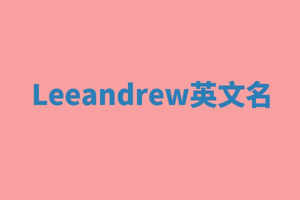 Leeandrew英文名