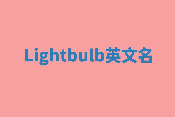 Lightbulb英文名