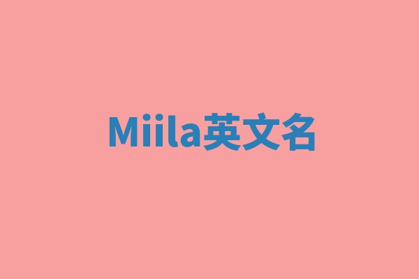 Miila英文名 Miila英文名