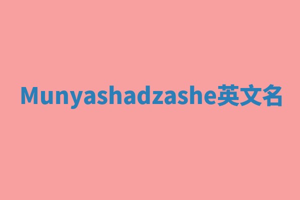 Munyashadzashe英文名