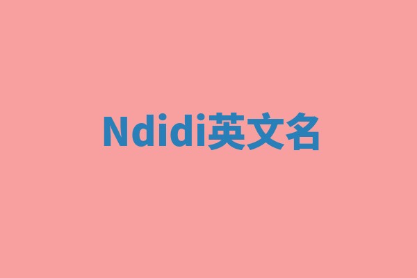 Ndidi英文名