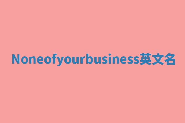 Noneofyourbusiness英文名