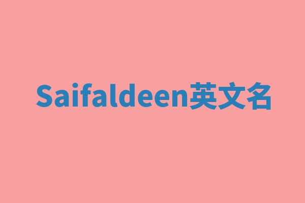 Saifaldeen英文名