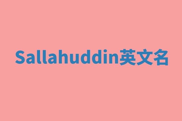 Sallahuddin英文名