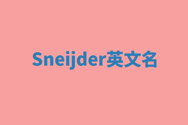 Sneijder英文名