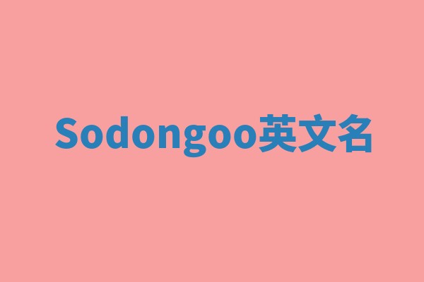 Sodongoo英文名