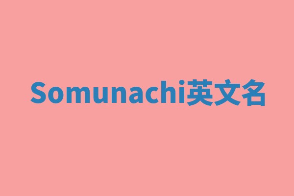 Somunachi英文名