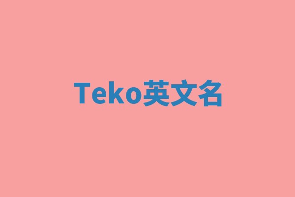Teko英文名 Teko英文名