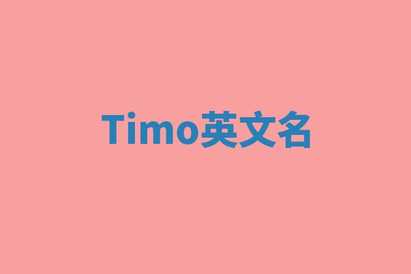 Timo英文名
