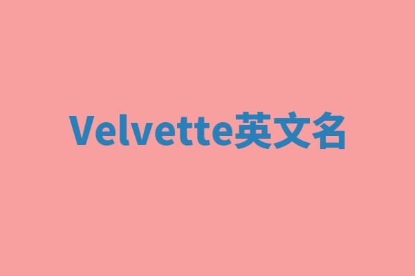 Velvette英文名