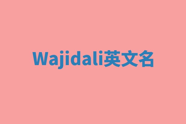 Wajidali英文名