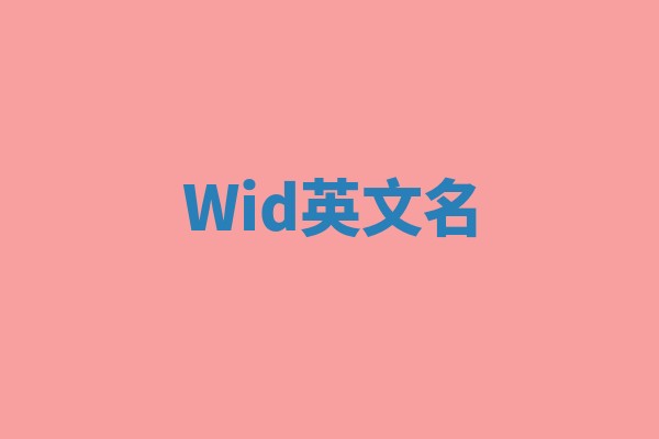 Wid英文名