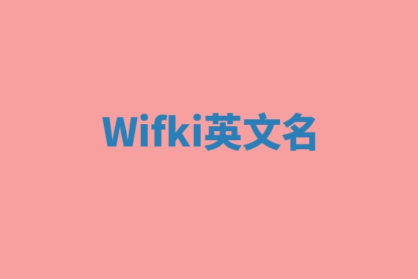 Wifki英文名