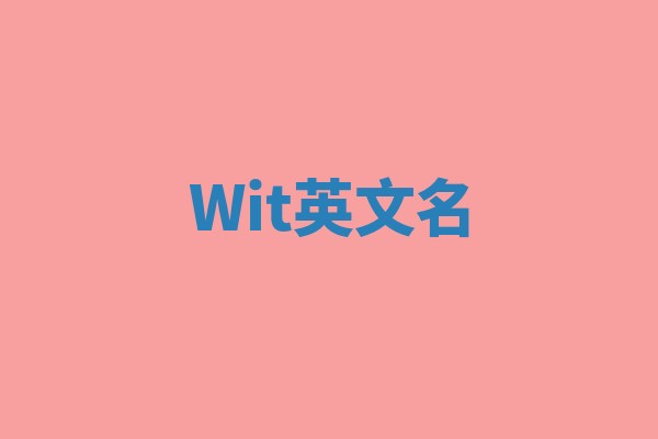 Wit英文名