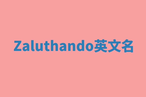 Zaluthando英文名